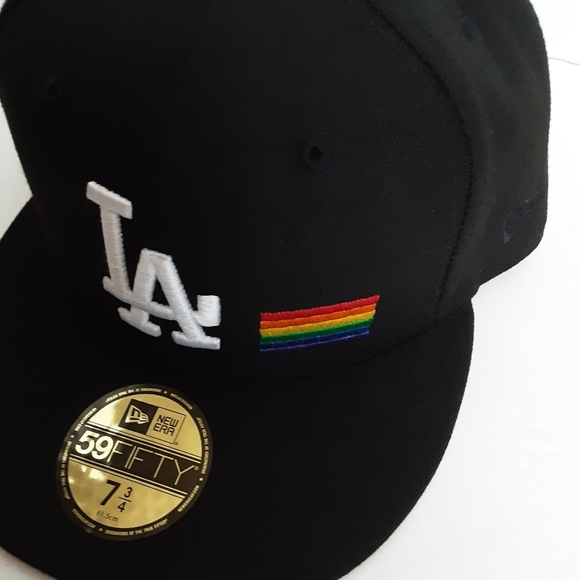 NEW ERA 59fifty Dodgers Stadium 50th Anniversary Patch LGBT Pride Flag hat New - Picture 2 of 7